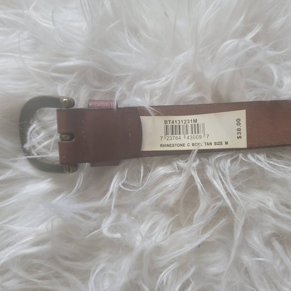 NWT Fossil Rhinestone Leather Belt Size Medium - Picture 5 of 12
